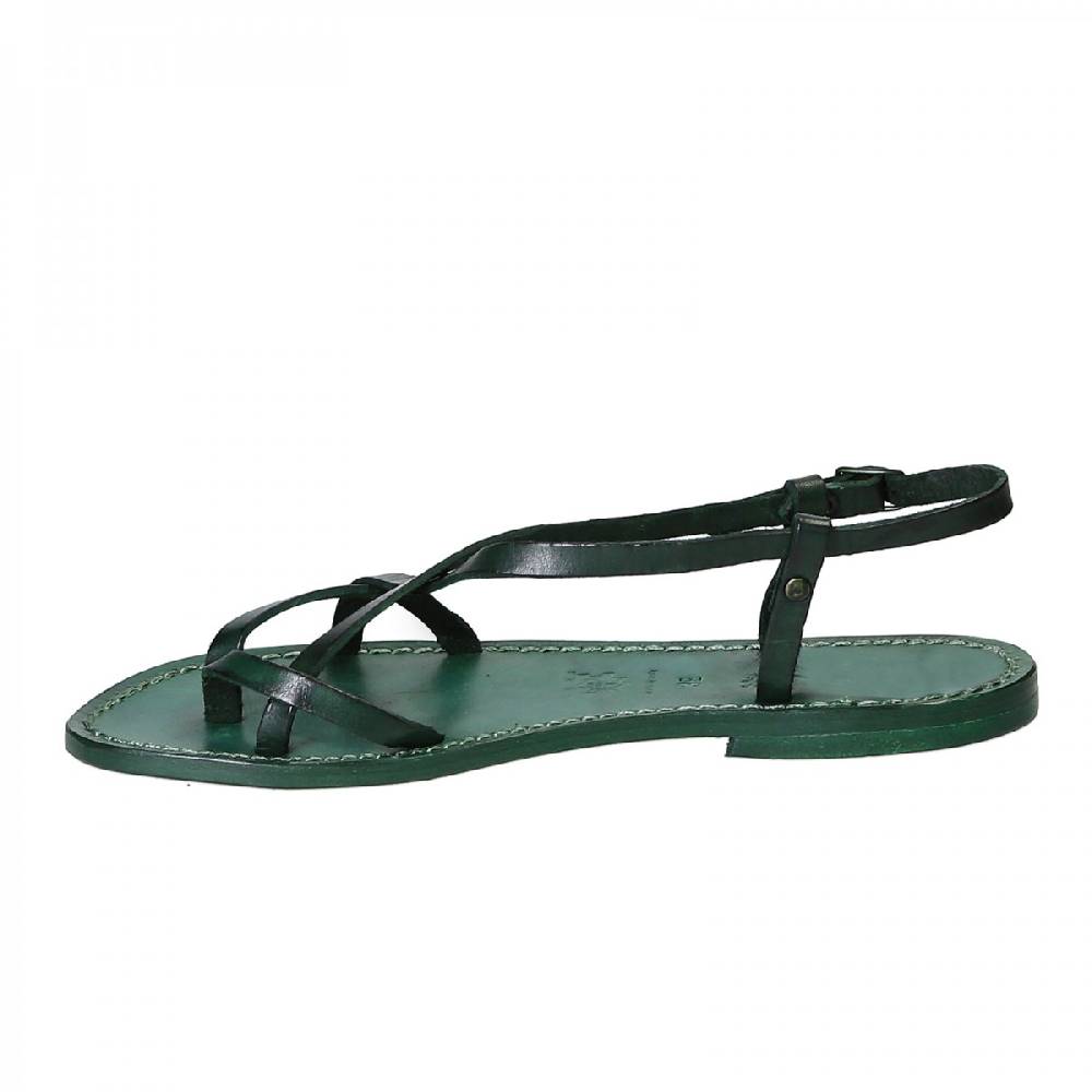 Lartigiano Del Cuoio Sandali cuoio artigianali donna in pelle verde Online