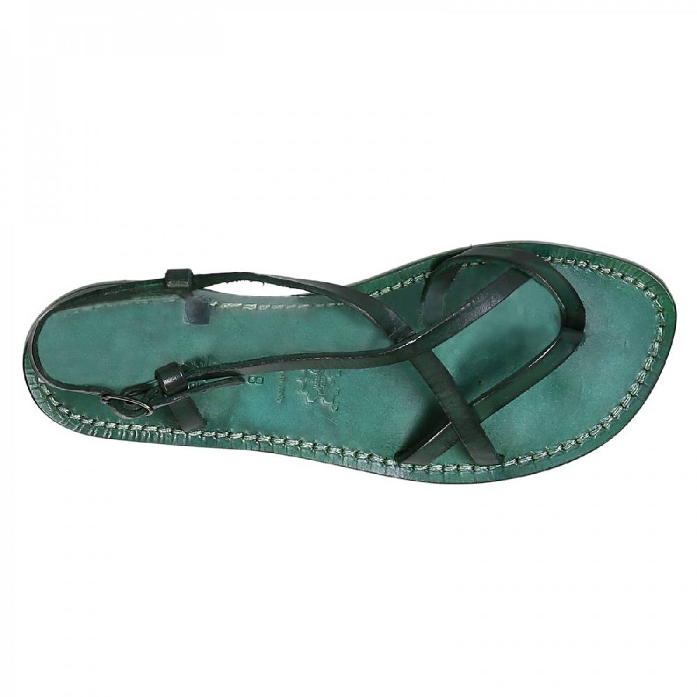 Lartigiano Del Cuoio Sandali cuoio artigianali donna in pelle verde Online