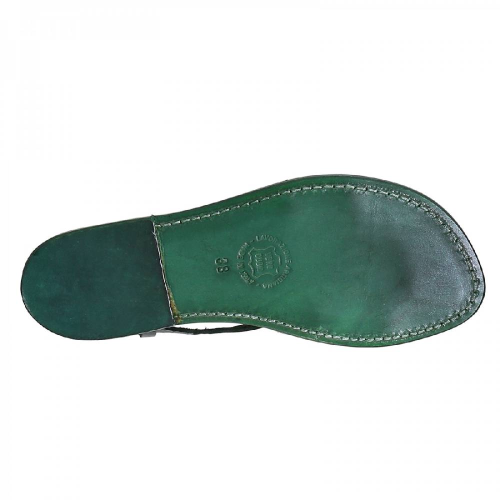Lartigiano Del Cuoio Sandali cuoio artigianali donna in pelle verde Online