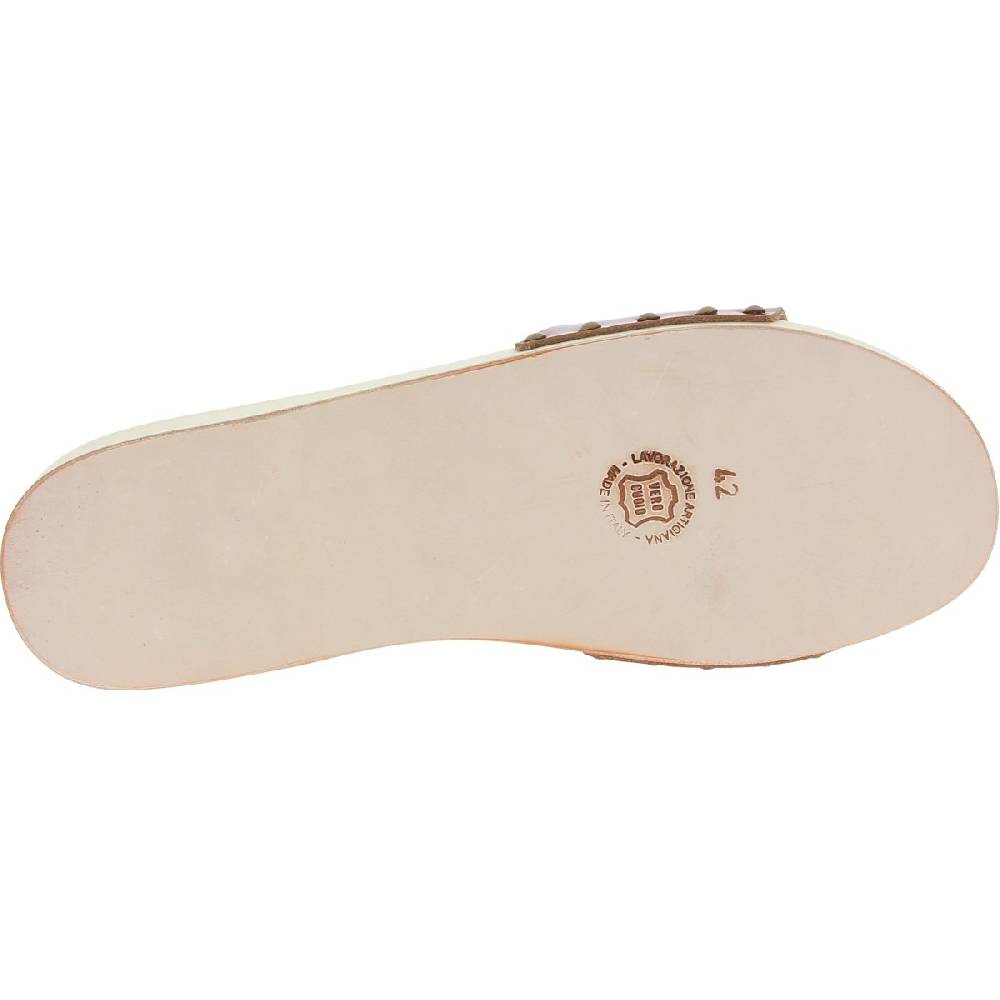 Lartigiano Del Cuoio Zoccoli in legno uomo con fascia regolabile in pelle color cuoio Saldi Di Fabbrica