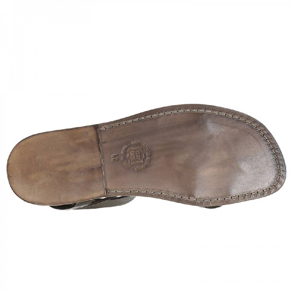 Lartigiano Del Cuoio Sandalo gladiatore uomo in pelle color fango Qualità Garantita