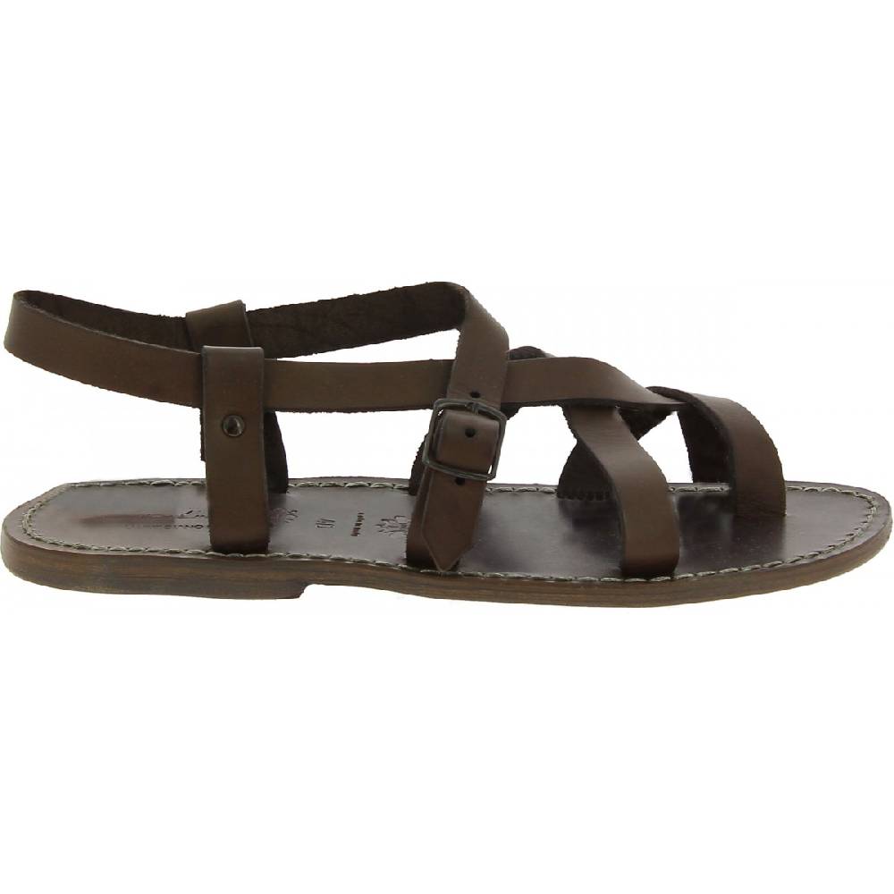 Lartigiano Del Cuoio Sandali uomo in cuoio artigianali in pelle color fango Shopping Online