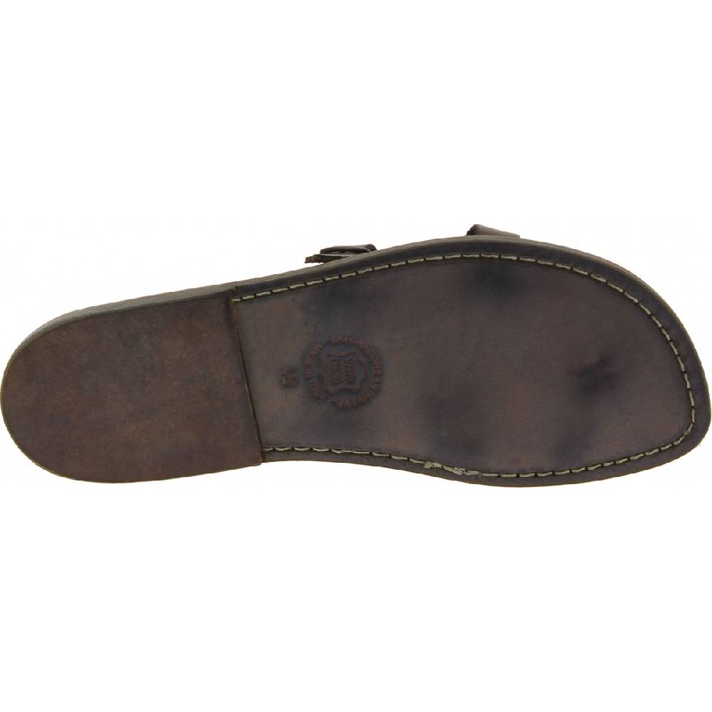 Lartigiano Del Cuoio Sandali uomo in cuoio artigianali in pelle color fango Shopping Online
