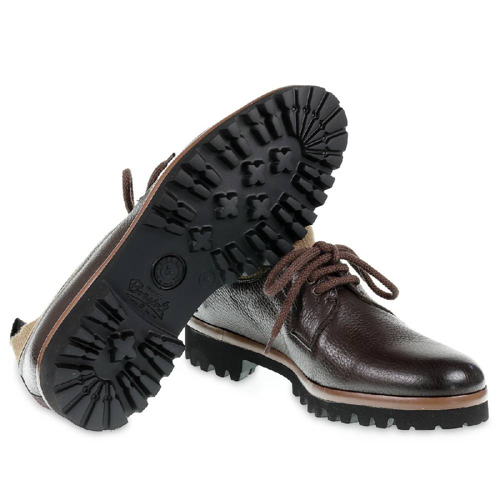 Lartigiano Del Cuoio Derby in cervo e cashmere marrone scuro - Fratelli Borgioli - Artigianalità Italiana Offerta