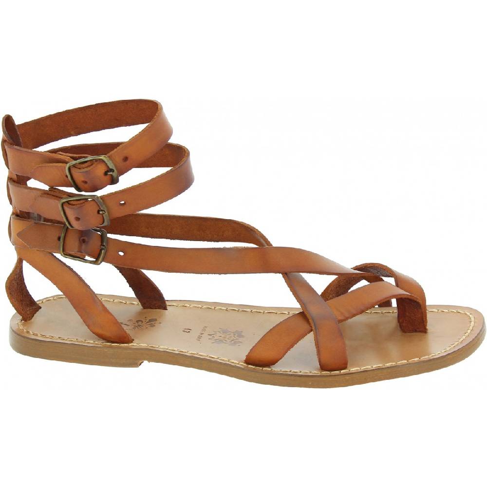 Lartigiano Del Cuoio Sandali gladiatore uomo in pelle color cuoio antico Outlet