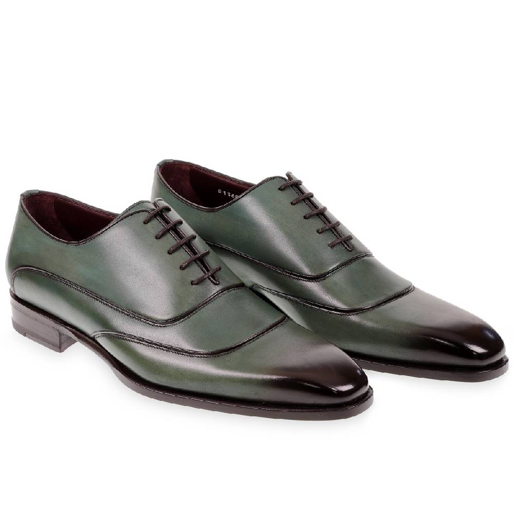 Lartigiano Del Cuoio Scarpe oxford da uomo in pelle verde tinta a mano da Fratelli Borgioli Negozio