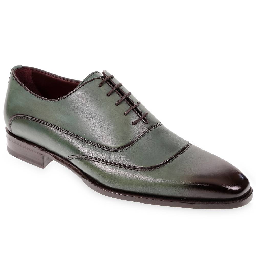 Lartigiano Del Cuoio Scarpe oxford da uomo in pelle verde tinta a mano da Fratelli Borgioli Negozio