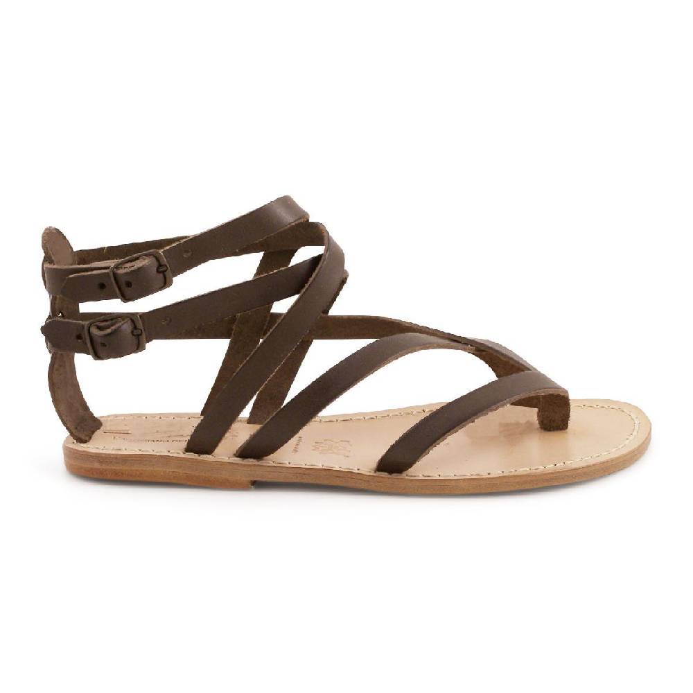 Lartigiano Del Cuoio Sandali gladiatore donna in pelle marrone artigianali In Linea