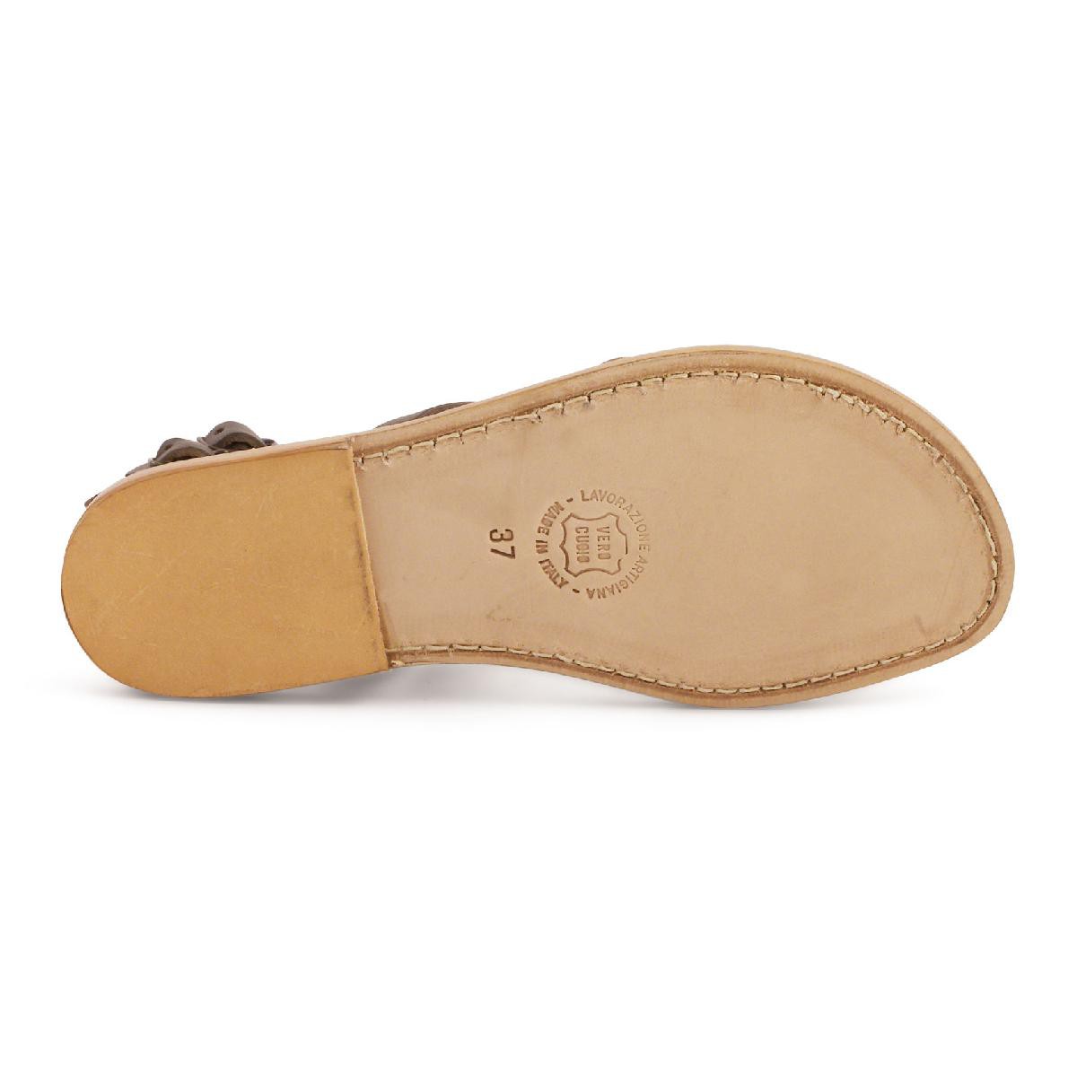 Lartigiano Del Cuoio Sandali gladiatore donna in pelle marrone artigianali In Linea