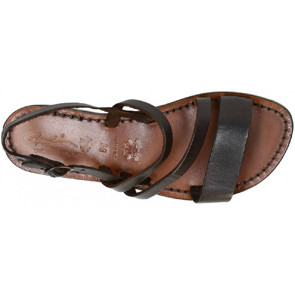 Lartigiano Del Cuoio Sandali bassi in pelle testa di moro da donna artigianali Promozione