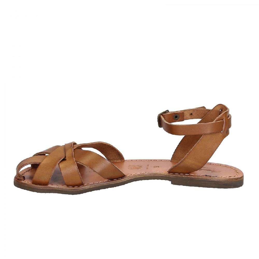 Lartigiano Del Cuoio Sandali bassi fatti a mano in Italia in pelle marrone Shopping Online