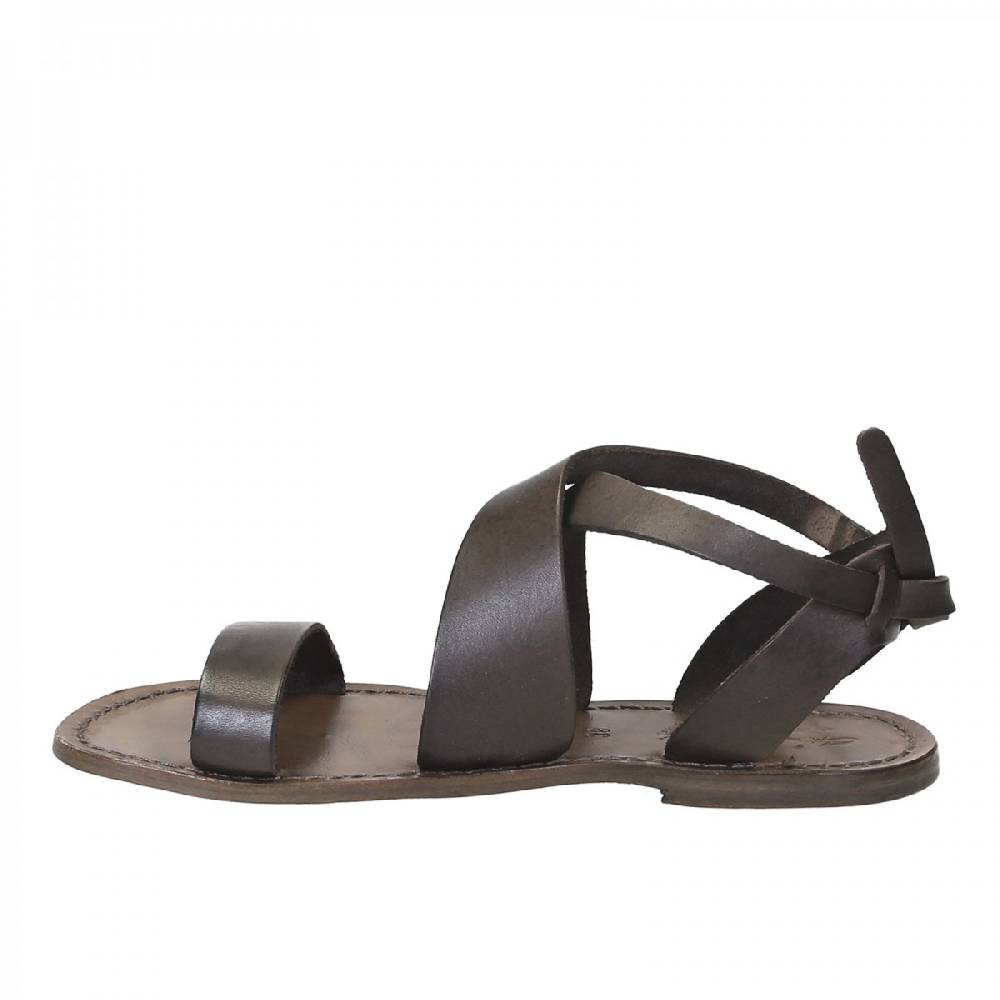 Lartigiano Del Cuoio Sandali donna fatti a mano in pelle color fango Prezzo Ridotto