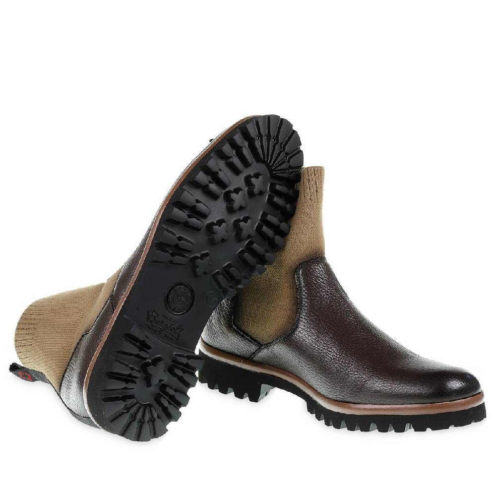 Lartigiano Del Cuoio Stivaletto chelsea in cervo marrone e cashmere - Fratelli Borgioli Presa