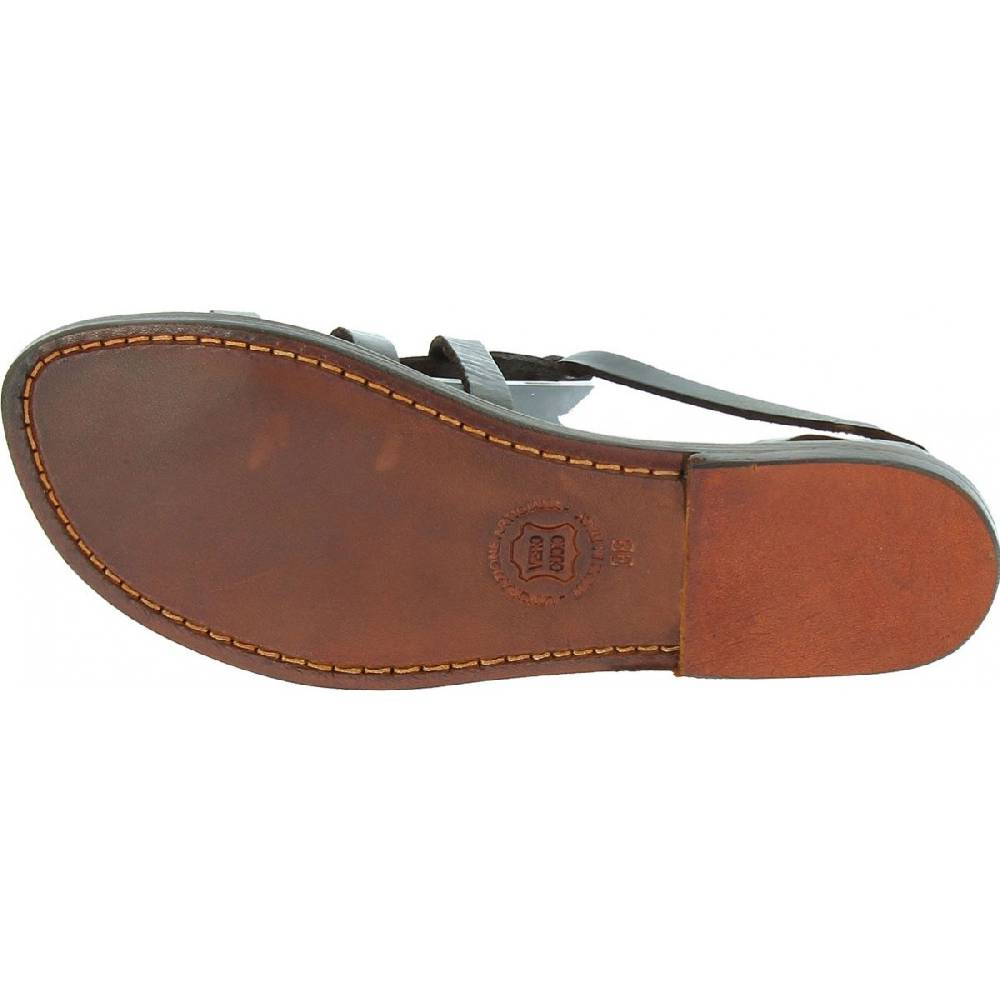 Lartigiano Del Cuoio Sandali gladiatore donna in pelle marrone fatti a mano in Italia Sostegno trimestrale