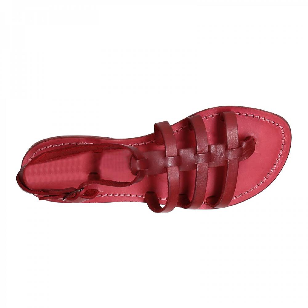Lartigiano Del Cuoio Sandali gladiatore donna in pelle rosso fatti a mano in Italia Italia