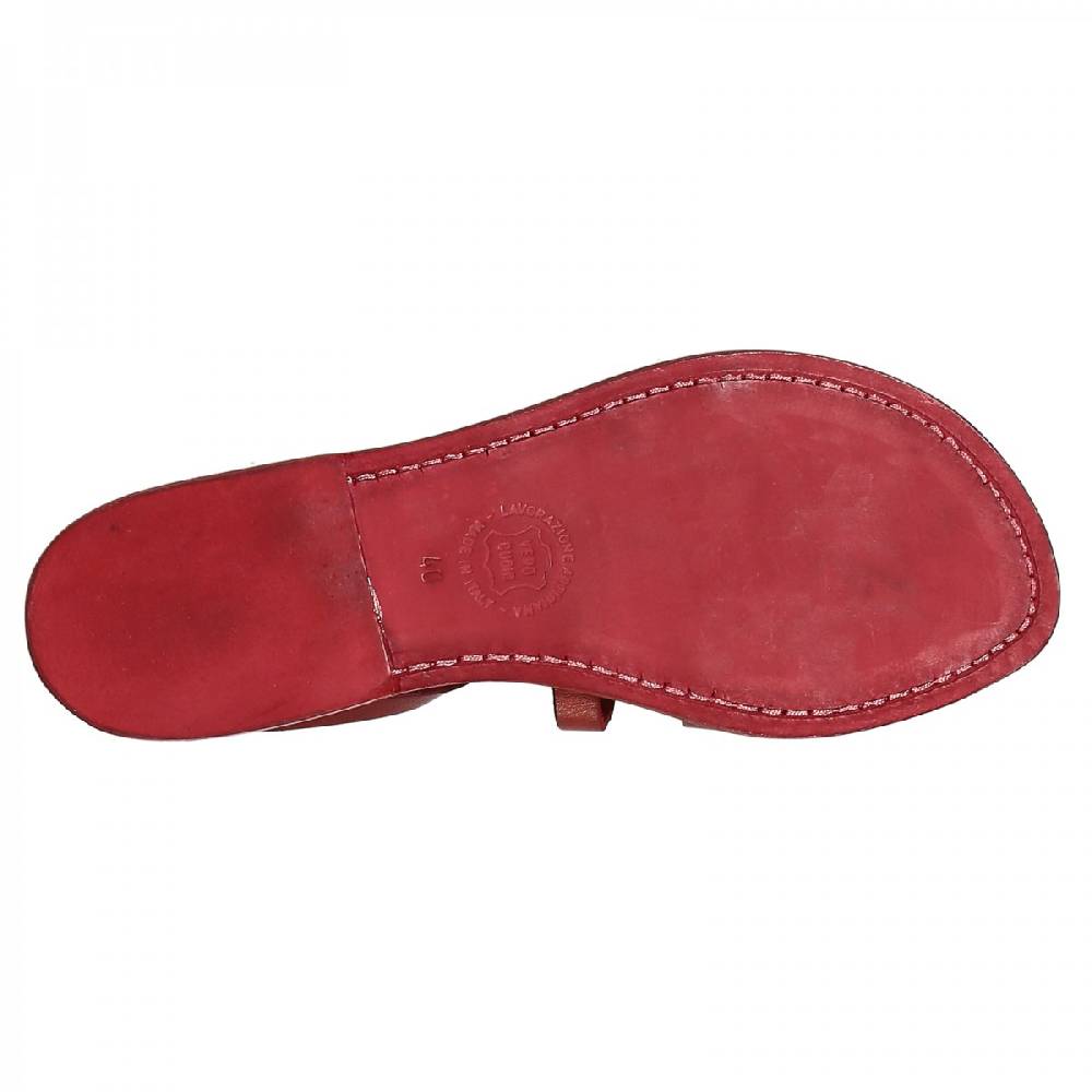 Lartigiano Del Cuoio Sandali gladiatore donna in pelle rosso fatti a mano in Italia Italia