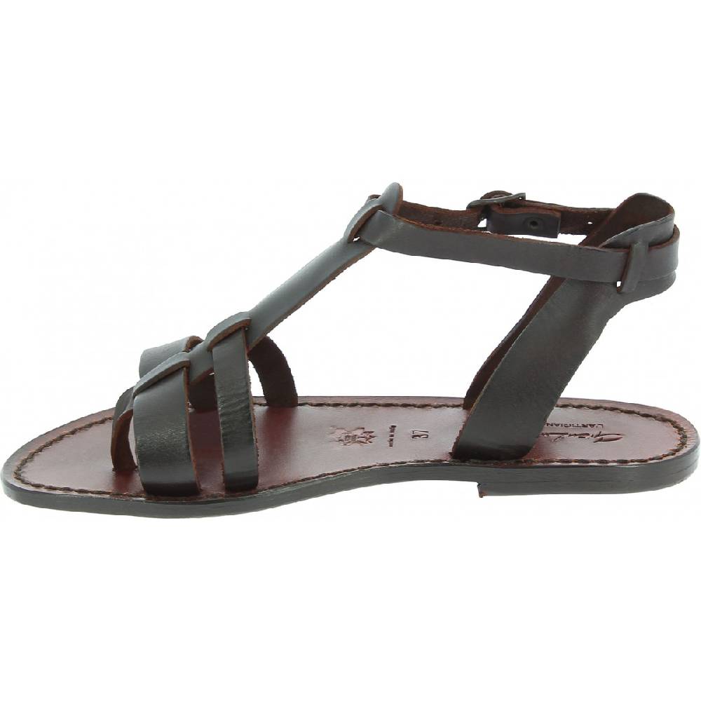 Lartigiano Del Cuoio Sandali gladiatore da donna in pelle Testa di moro Black Friday Prezzi