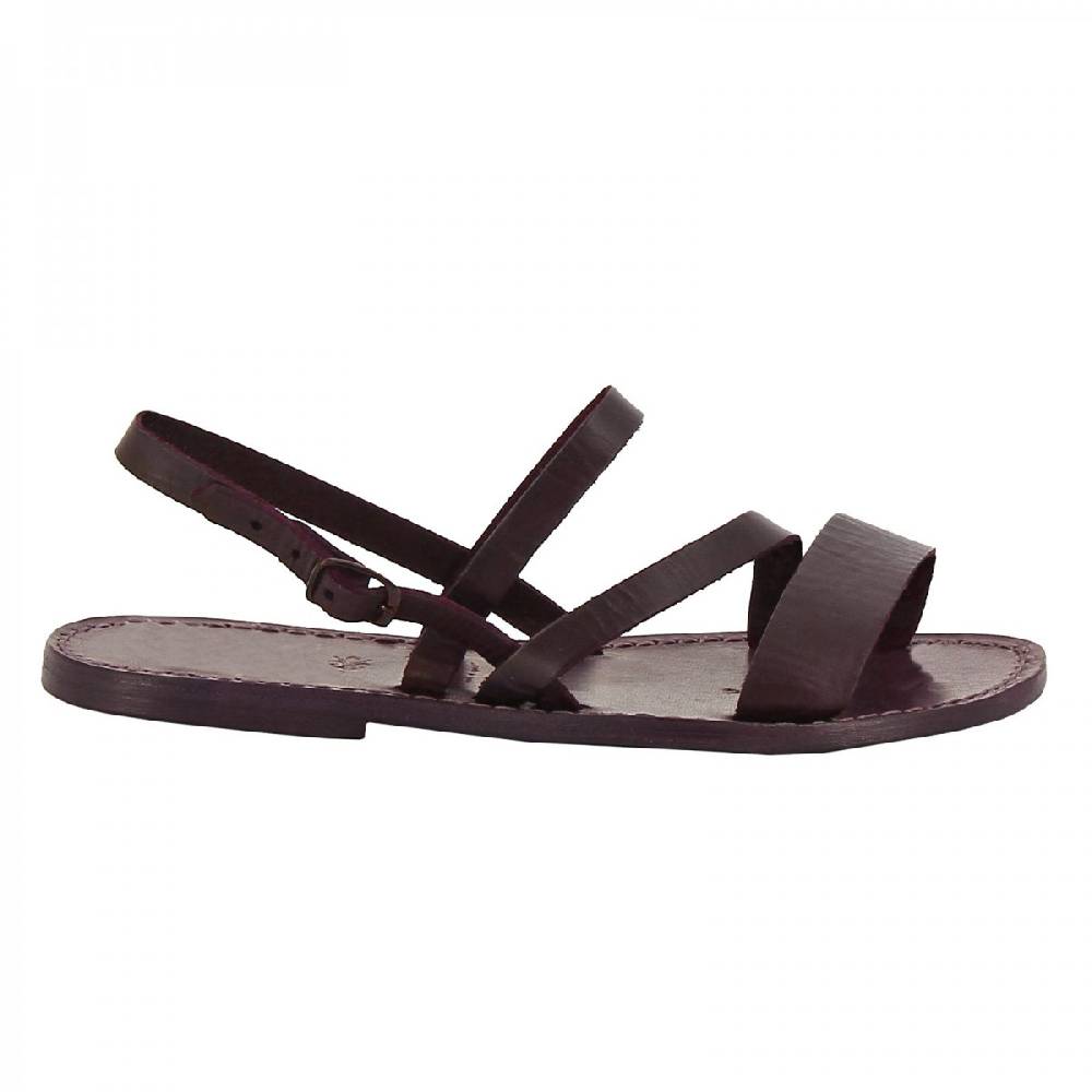 Lartigiano Del Cuoio Sandali donna in pelle color prugna fatti a mano 50% di sconto per tempo limitato