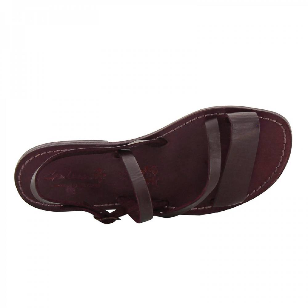 Lartigiano Del Cuoio Sandali donna in pelle color prugna fatti a mano 50% di sconto per tempo limitato