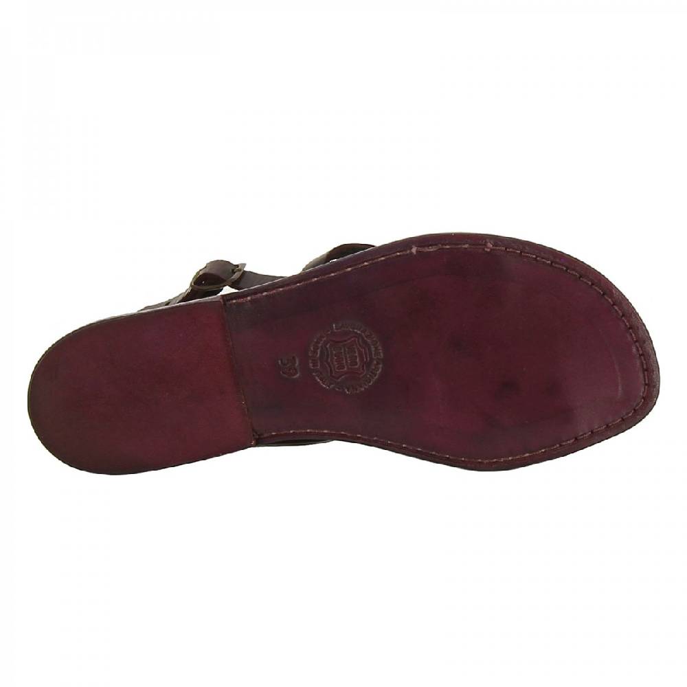 Lartigiano Del Cuoio Sandali donna in pelle color prugna fatti a mano 50% di sconto per tempo limitato