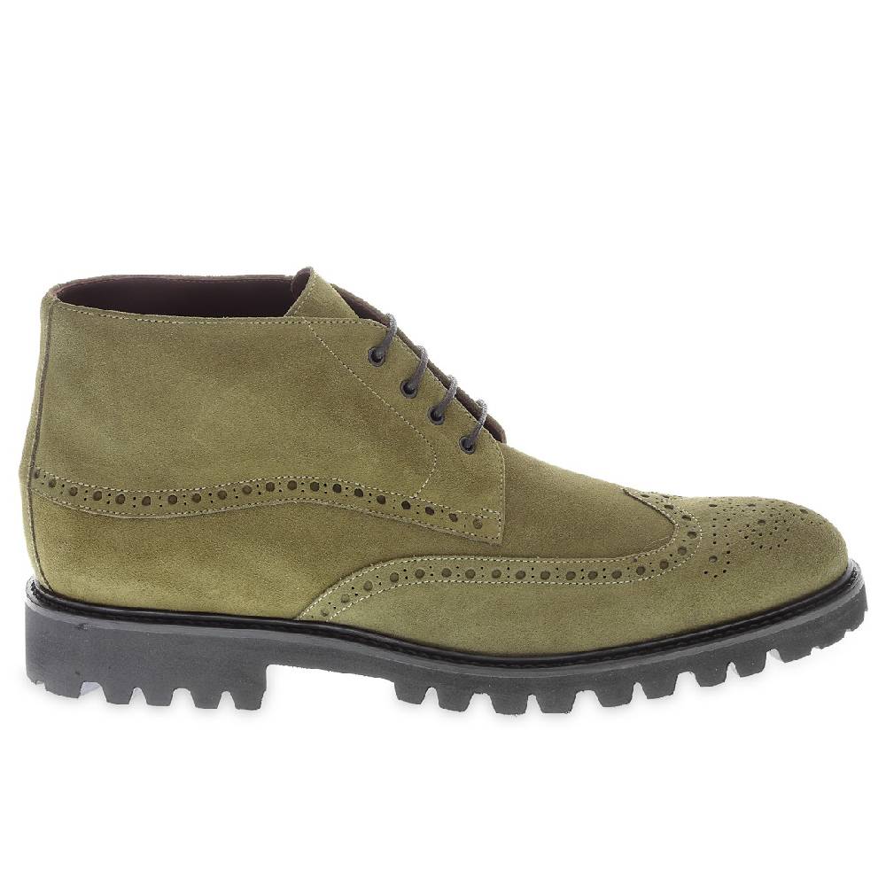 Lartigiano Del Cuoio Stivaletto brogues in camoscio color argilla - Fratelli Borgioli - Artigianalità Italiana Qualità