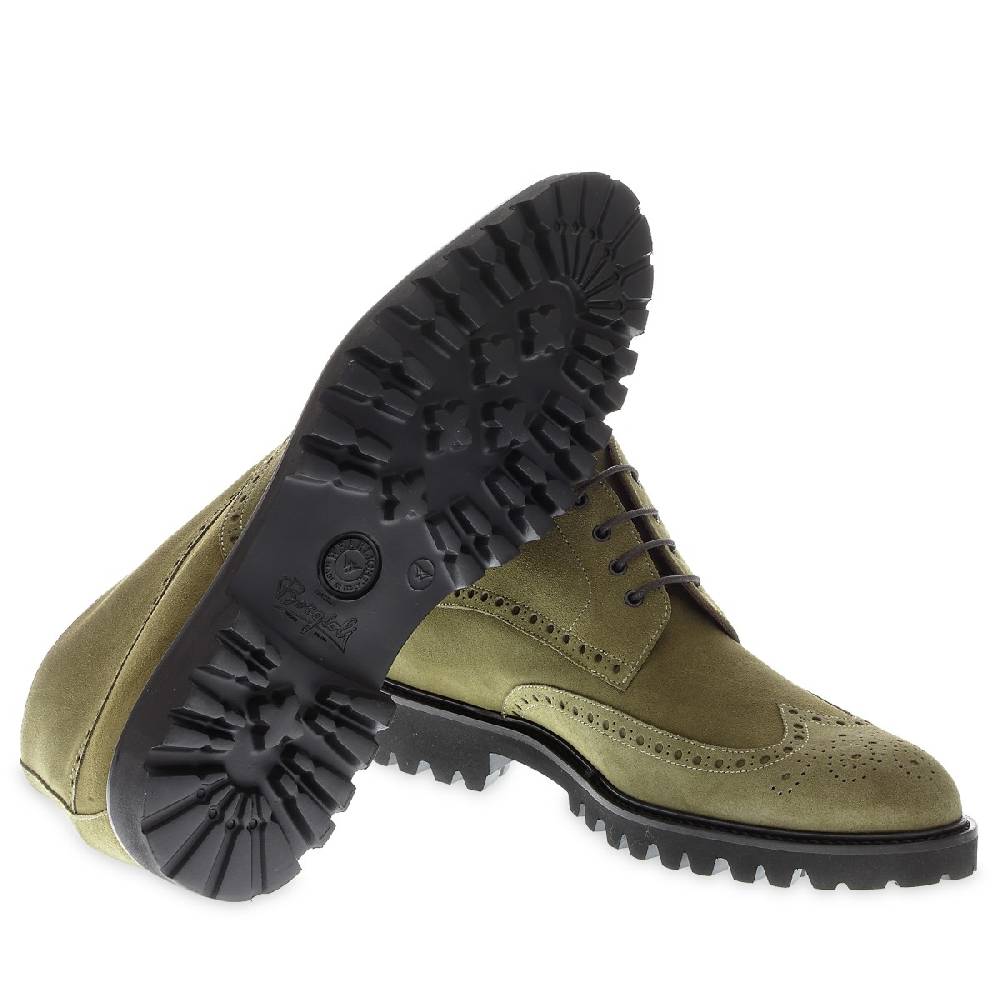 Lartigiano Del Cuoio Stivaletto brogues in camoscio color argilla - Fratelli Borgioli - Artigianalità Italiana Qualità