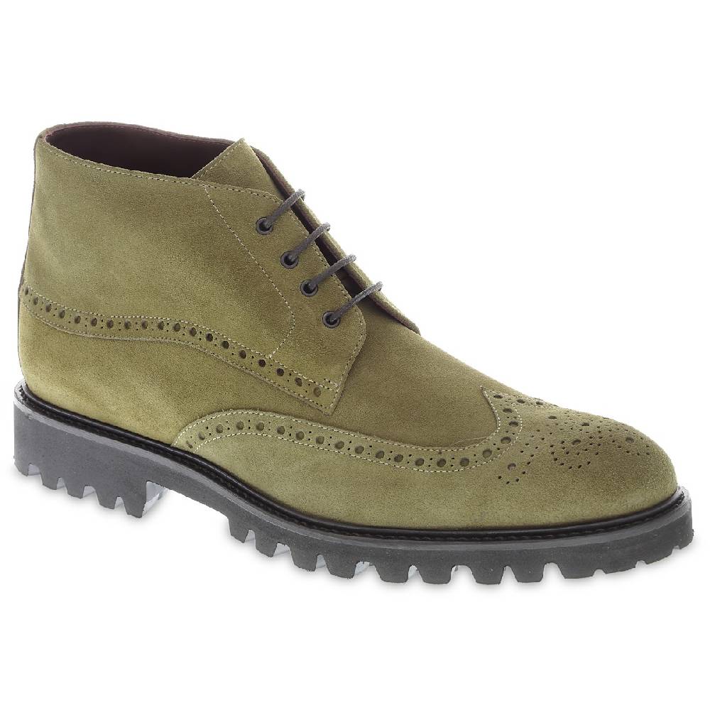 Lartigiano Del Cuoio Stivaletto brogues in camoscio color argilla - Fratelli Borgioli - Artigianalità Italiana Qualità