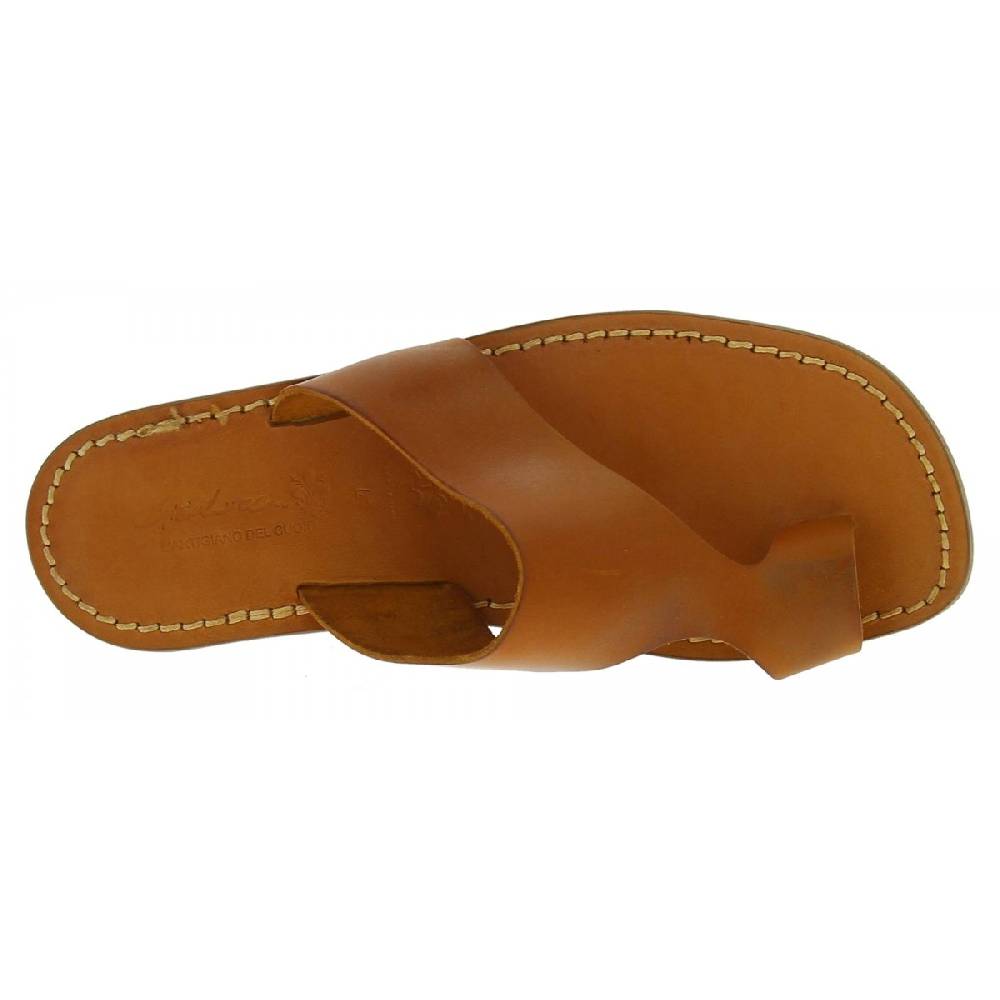 Lartigiano Del Cuoio Ciabatte infradito da uomo in pelle color cuoio artigianali Promozione