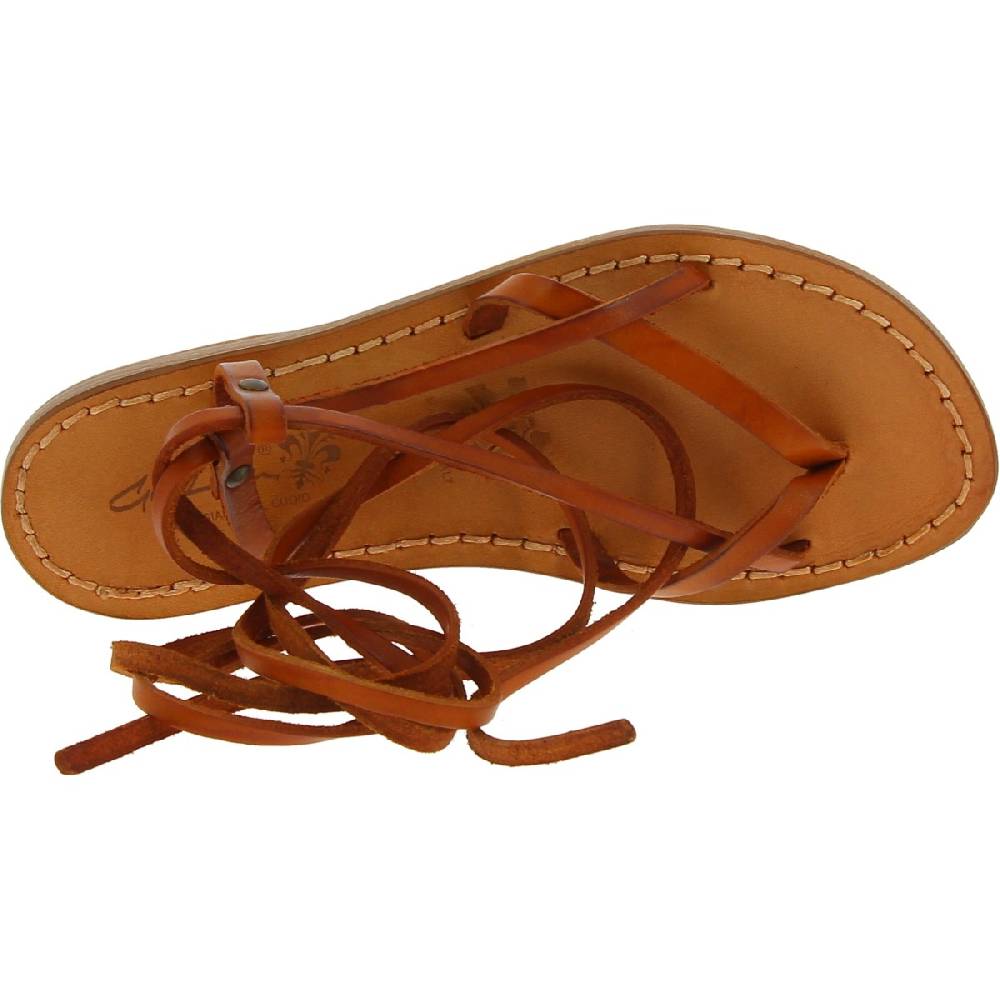 Lartigiano Del Cuoio Sandali schiava donna artigianali in pelle color cuoio antico Promozione Limitata