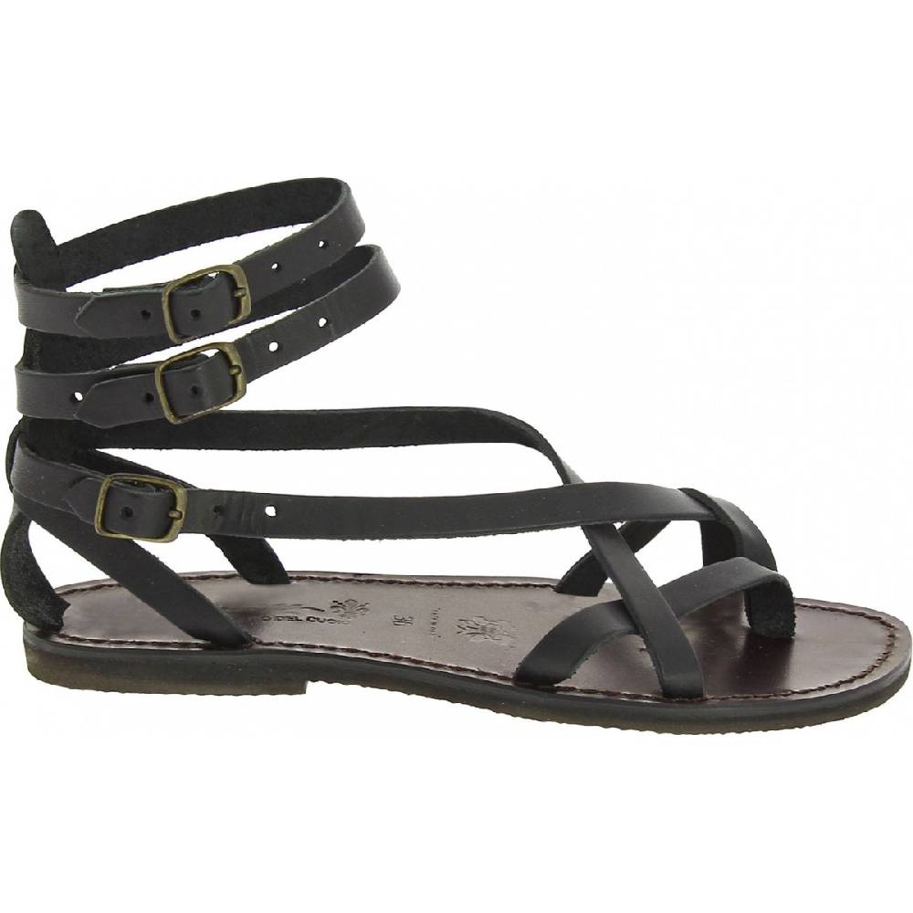 Lartigiano Del Cuoio Sandali gladiatore fatti a mano in pelle colore nero Shopping Online