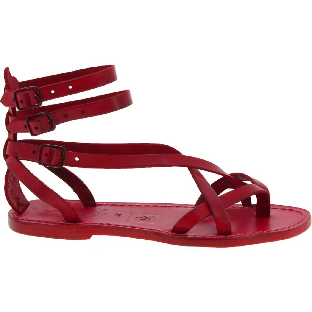Lartigiano Del Cuoio Sandali gladiatore donna in pelle rossa fatti a mano Outlet