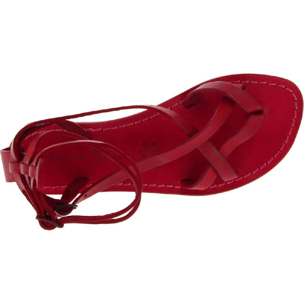 Lartigiano Del Cuoio Sandali gladiatore donna in pelle rossa fatti a mano Outlet