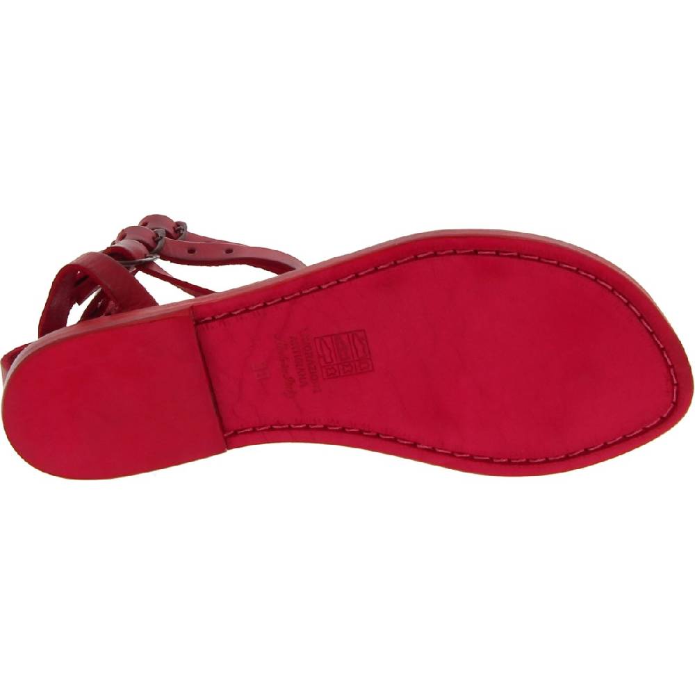 Lartigiano Del Cuoio Sandali gladiatore donna in pelle rossa fatti a mano Outlet