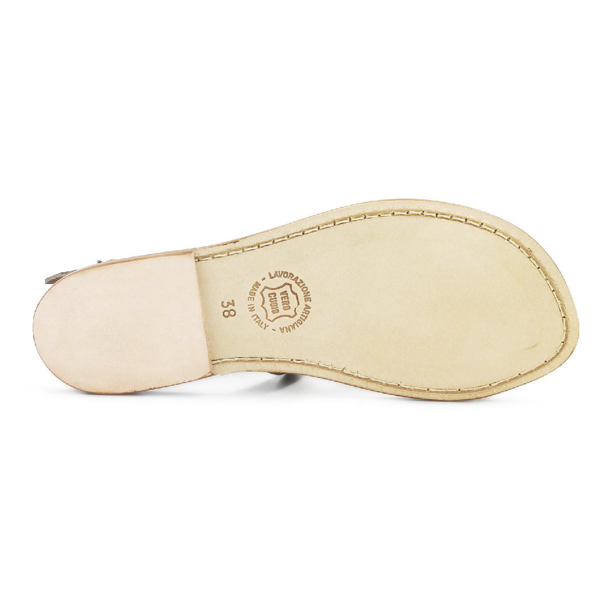 Lartigiano Del Cuoio Sandali in pelle bassi bicolor fatti a mano Saldi