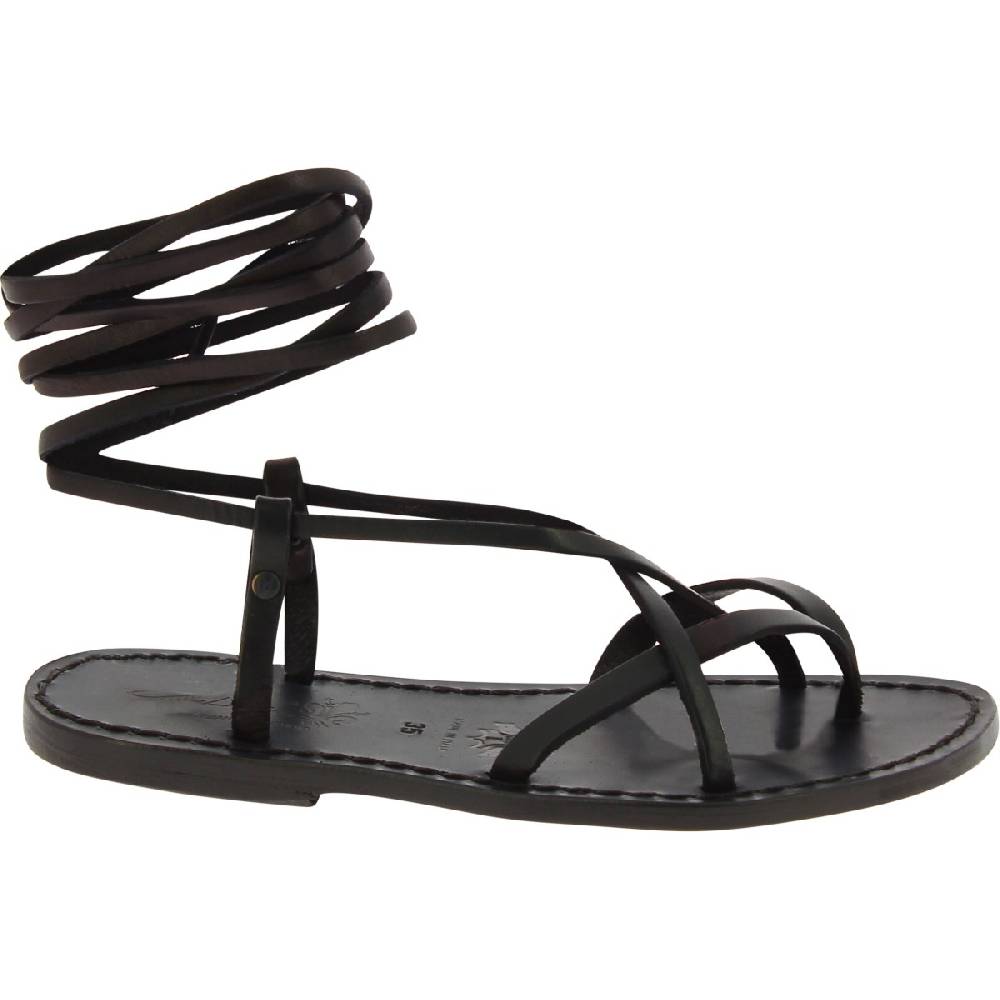 Lartigiano Del Cuoio Sandali infradito schiava da donna artigianali in pelle nera Offerte