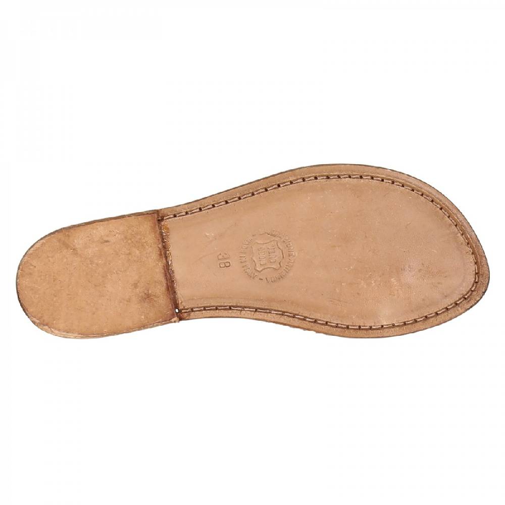 Lartigiano Del Cuoio Sandali infradito fatti a mano in pelle colore cuoio Saldi Di Fabbrica