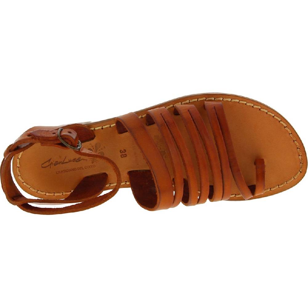 Lartigiano Del Cuoio Sandali infradito donna fatti a mano in pelle colore cuoio Vendite Flash