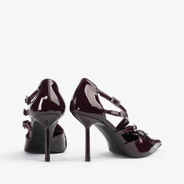 Le Silla Décolleté con listini vernice rossa cherry Nuovo