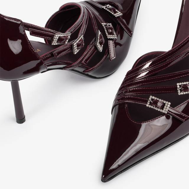 Le Silla Décolleté con listini vernice rossa cherry Nuovo