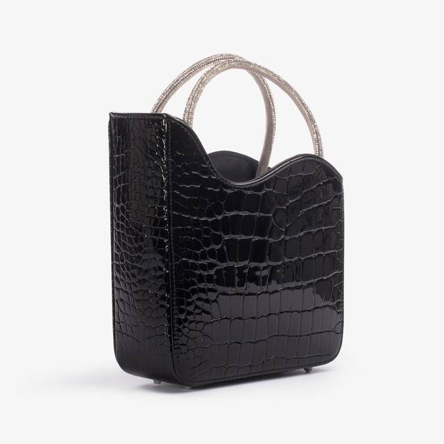 Le Silla Small bag stampa cocco nera con Cristalli Pezzi Unici