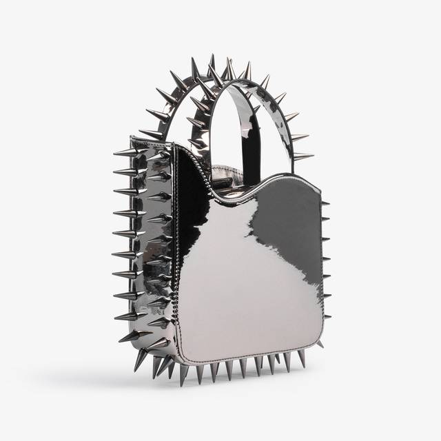 Le Silla Small bag metallizzata peltro con borchie Qualità Garantita