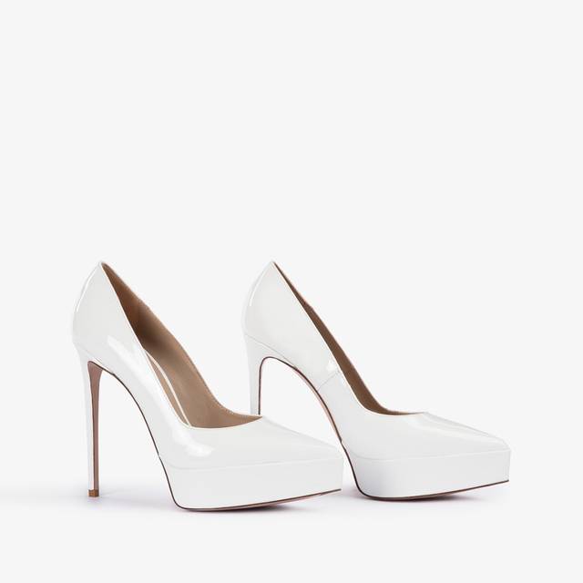 Le Silla Décolleté con plateau vernice bianca carta Fino al 60% di sconto