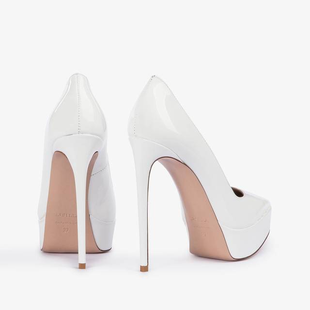 Le Silla Décolleté con plateau vernice bianca carta Fino al 60% di sconto