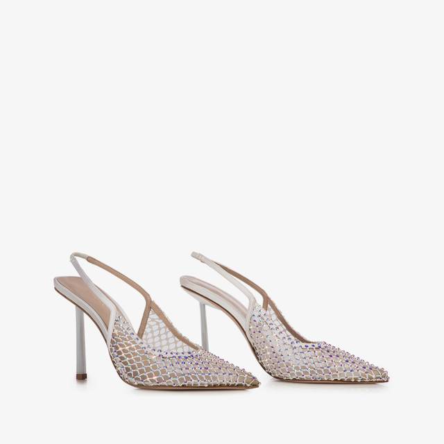 Le Silla Slingback gioiello rete bianca Super sconto