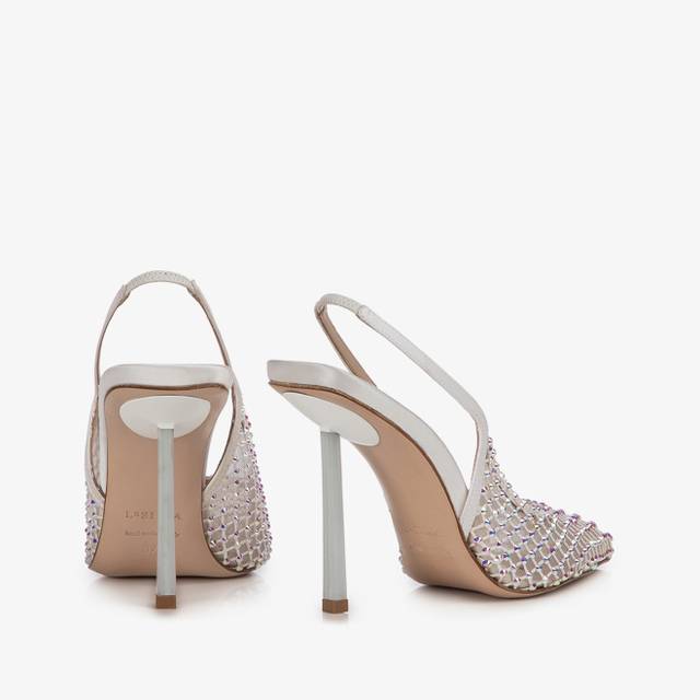 Le Silla Slingback gioiello rete bianca Super sconto