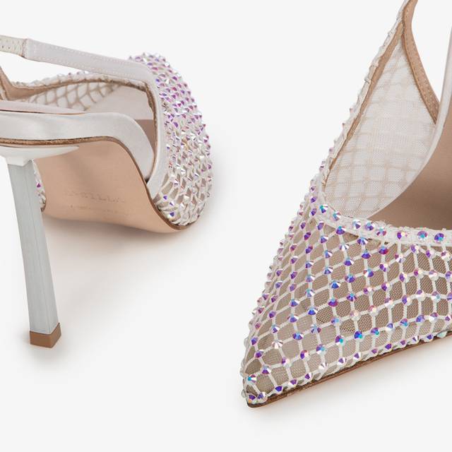 Le Silla Slingback gioiello rete bianca Super sconto