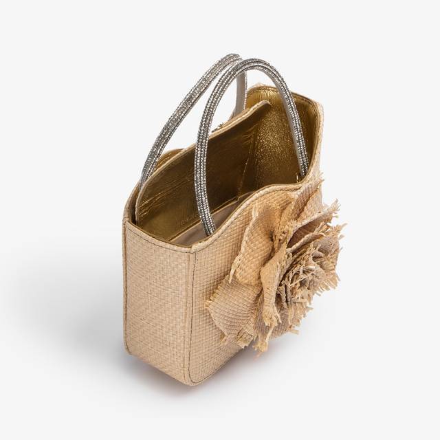 Le Silla Mini bag rafia beige naturale e Cristalli I Più Venduti