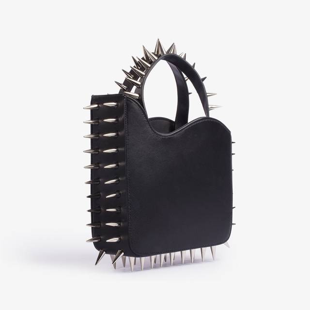 Le Silla Small bag pelle nera con borchie argento Nuova