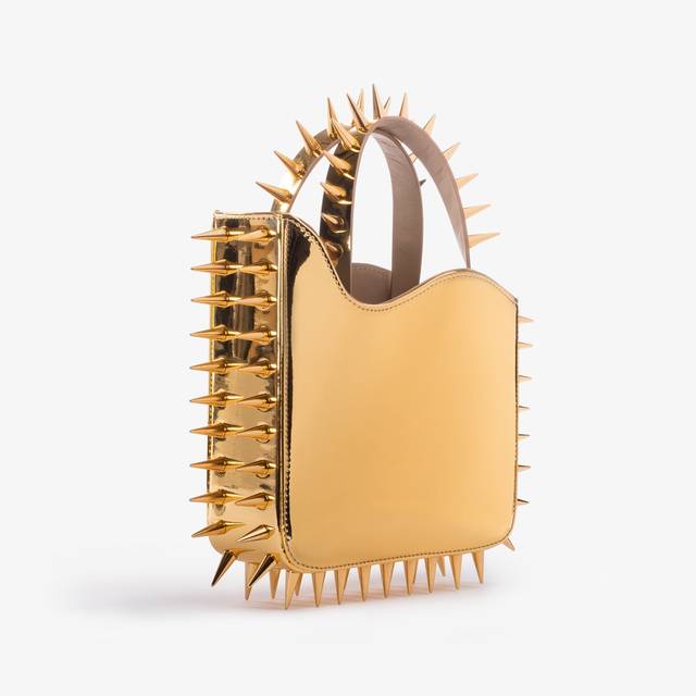 Le Silla Small bag metallizzata oro pepita con borchie Moda