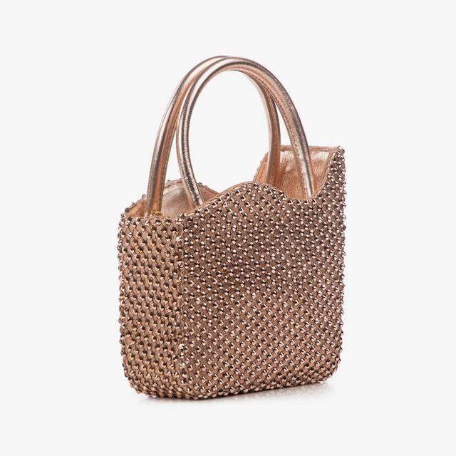 Le Silla Mini bag nappa oro rosa e Cristalli 2025